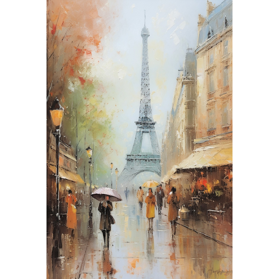 Original Paris Oil Painting – Textured Canvas Wall Art, Living Room Decor (DT116)