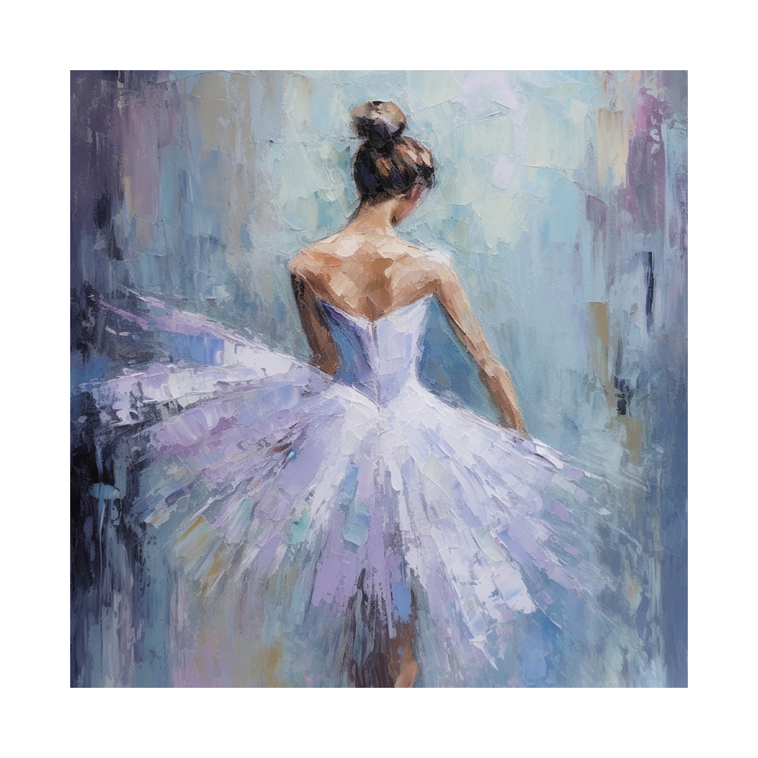 Ballerina Oil Painting on Canvas – Abstract Textured Wall Art (KT068)