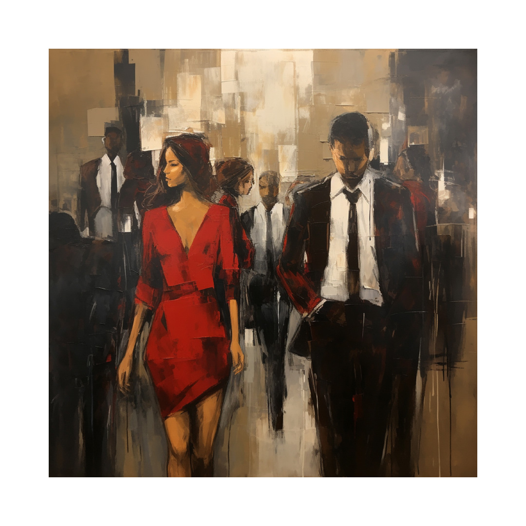 Handmade Textured Oil Painting on Canvas, Abstract Cityscape, Modern Wall Art (KT1537)