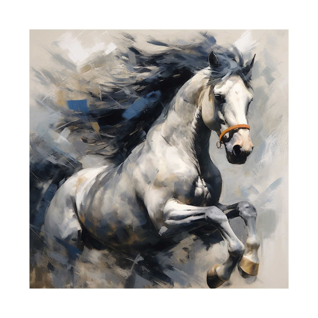 Handmade Horse Oil Painting on Canvas – Abstract Textured Wall Art (KT190)